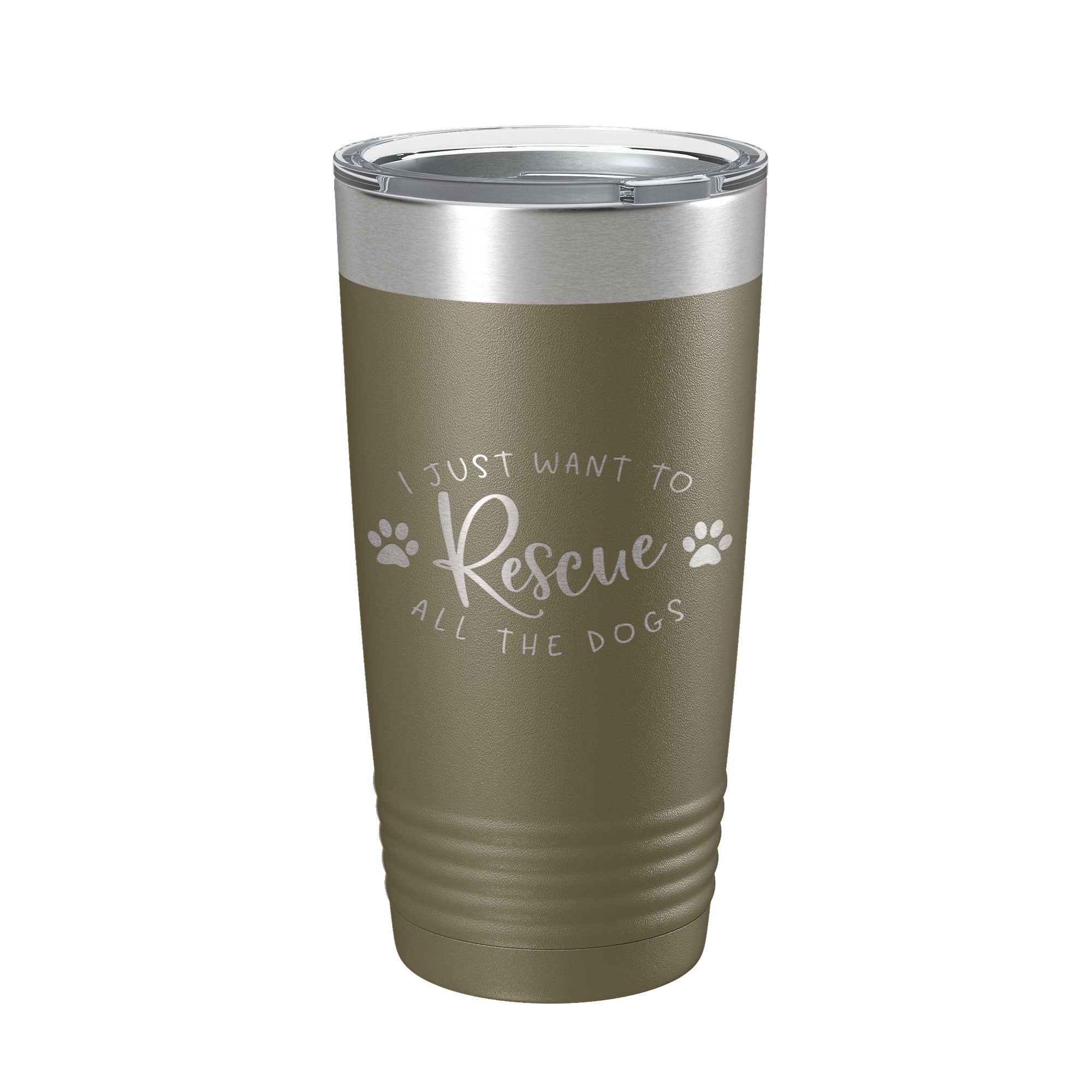 I Just Want To Rescue All The Dogs Tumbler Travel Mug Gift Insulated Laser Engraved Coffee Cup 20 oz