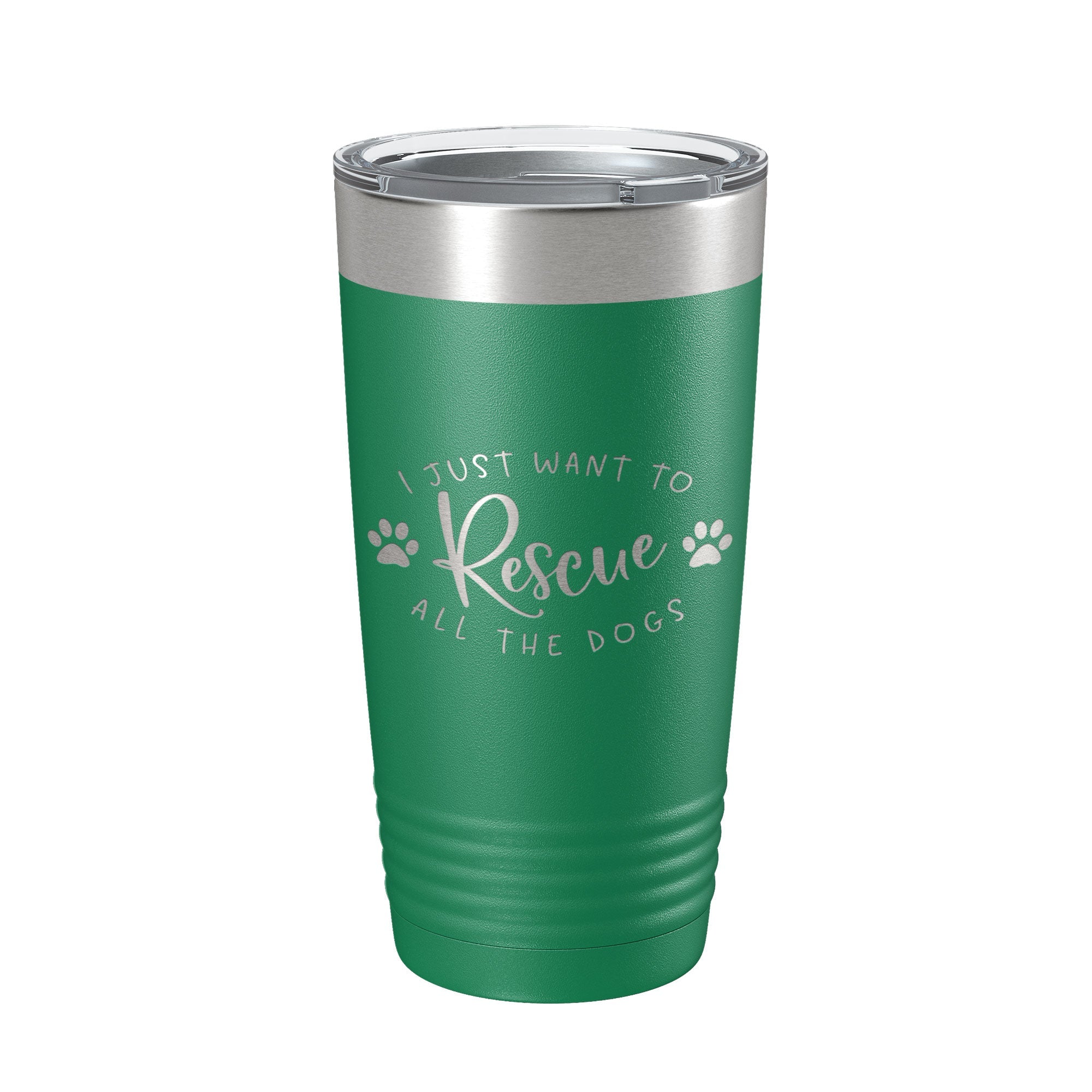I Just Want To Rescue All The Dogs Tumbler Travel Mug Gift Insulated Laser Engraved Coffee Cup 20 oz