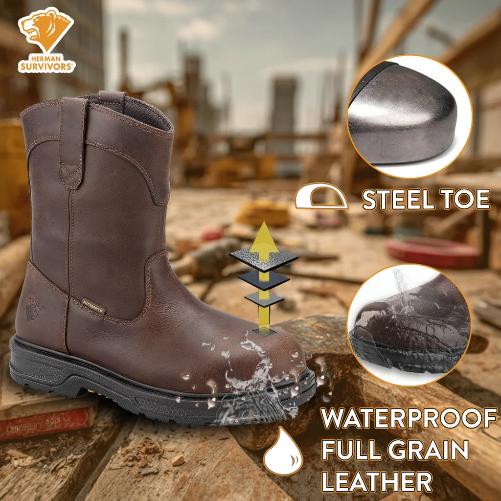 Men'S Plower Waterproof Pull Work Boots