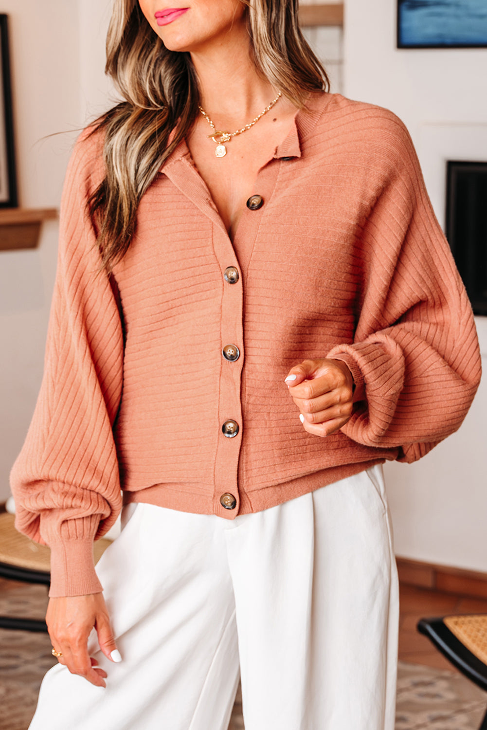 Parker Button Front Dolman Sleeve Sweater Cardigan