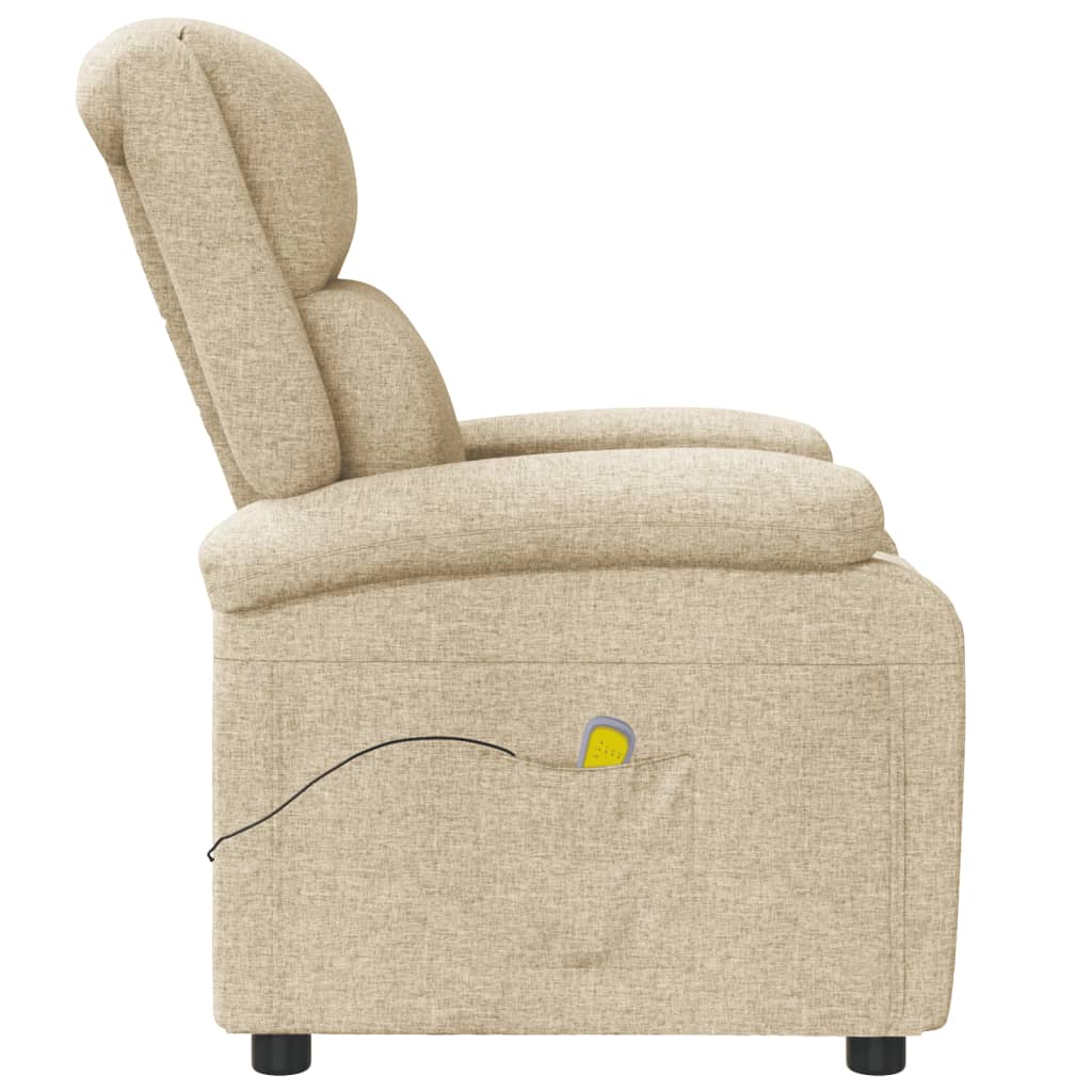 vidaXL Massage Chair Cream Fabric