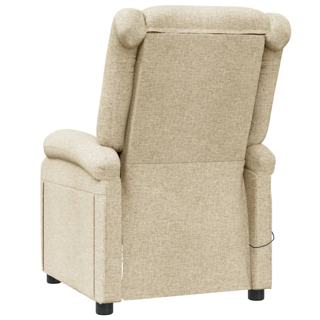 vidaXL Massage Chair Cream Fabric