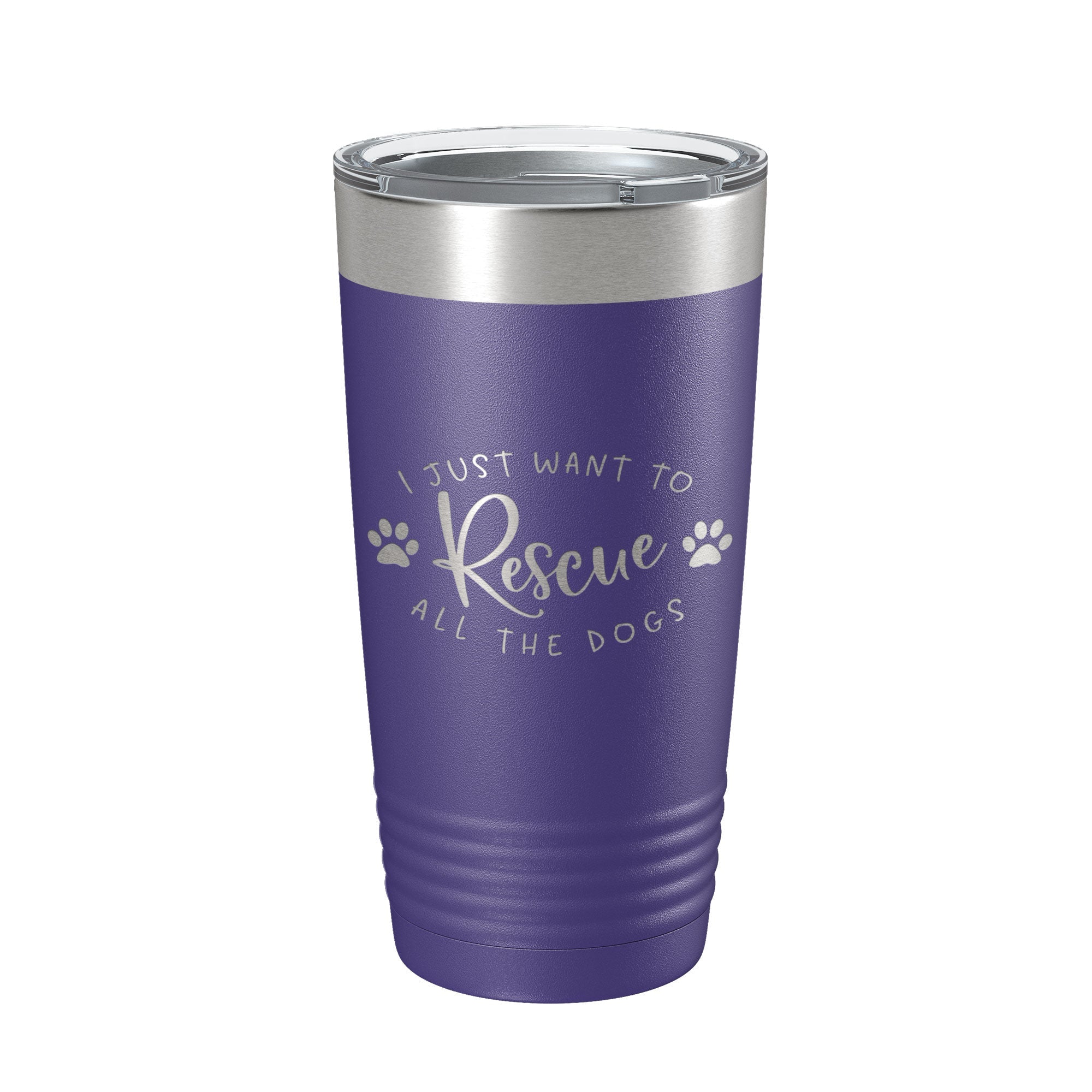 I Just Want To Rescue All The Dogs Tumbler Travel Mug Gift Insulated Laser Engraved Coffee Cup 20 oz