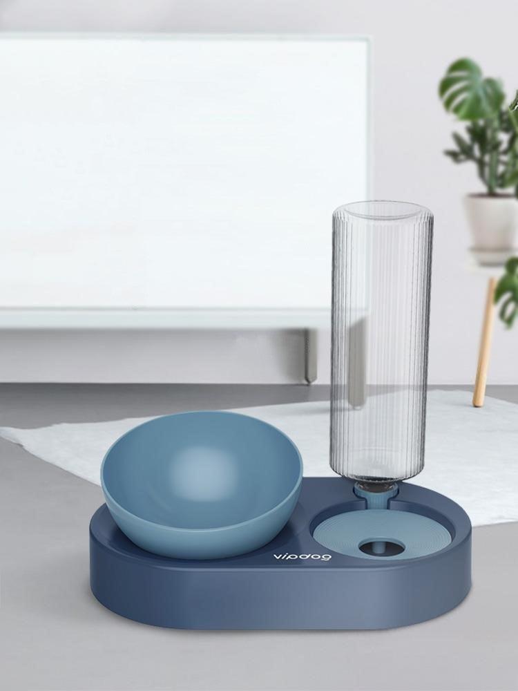The All-In-One Pet Feeding Station: Automatic Double Bowl And Water Dispenser