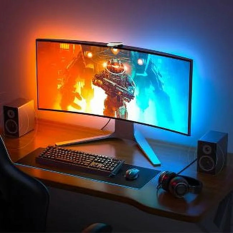 G1S Gaming Indoor LED Strip Light for 24‘’-32‘’Monitors with Camera, Gaming Lights, 42+ Scene Modes, Color Changing