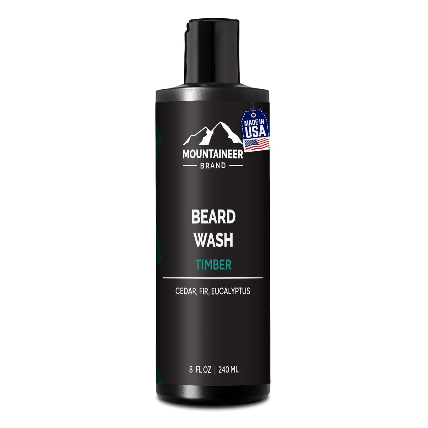Beard Wash for Men | 100% Natural Beard Shampoo | Thick Cleaning Softening Lather for Hair and Skin | Hydrate and Detangle | Grooming Treatment | Timber Scent 8Oz