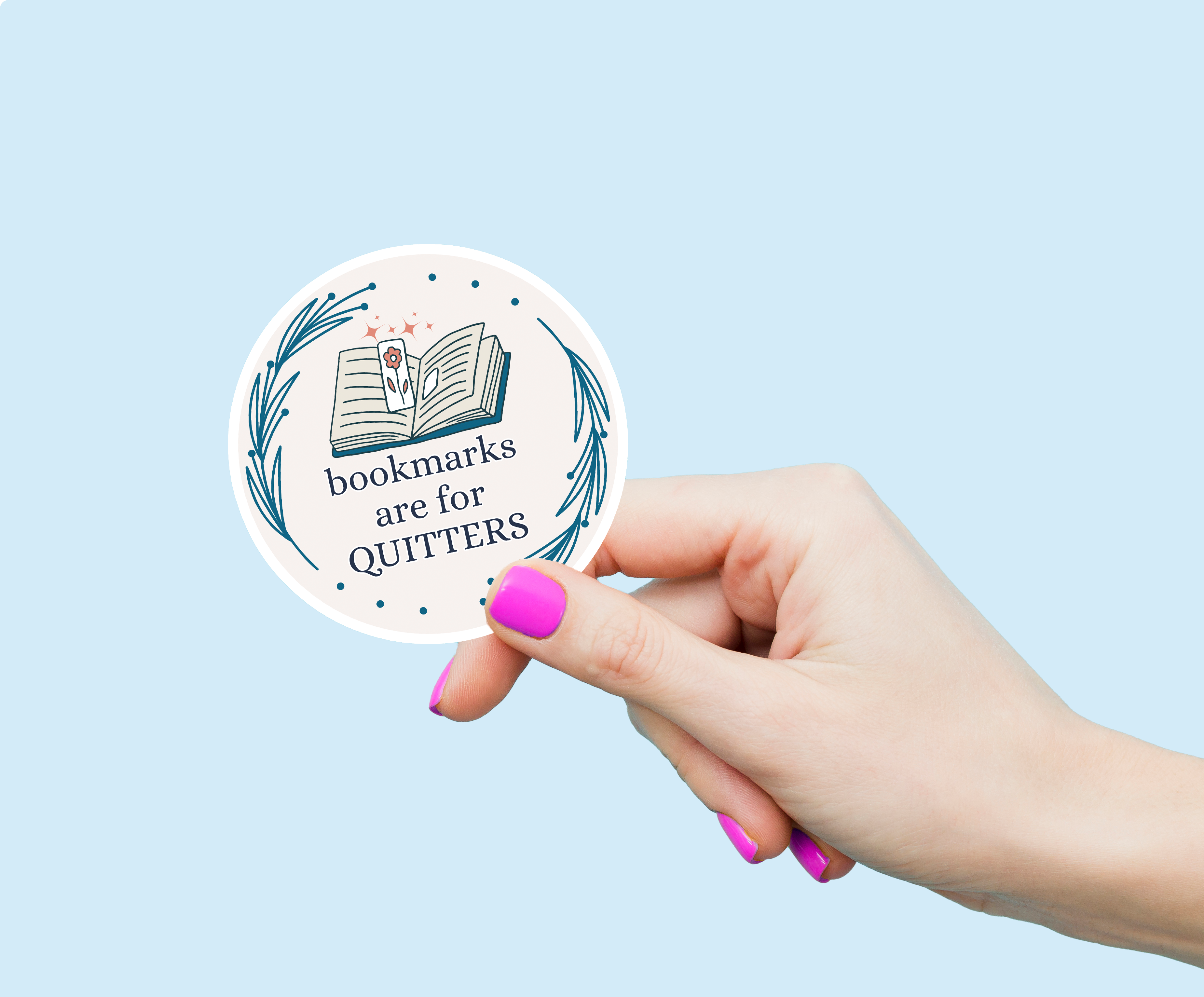 Bookmarks Are For Quitters Weatherproof Vinyl Sticker-0