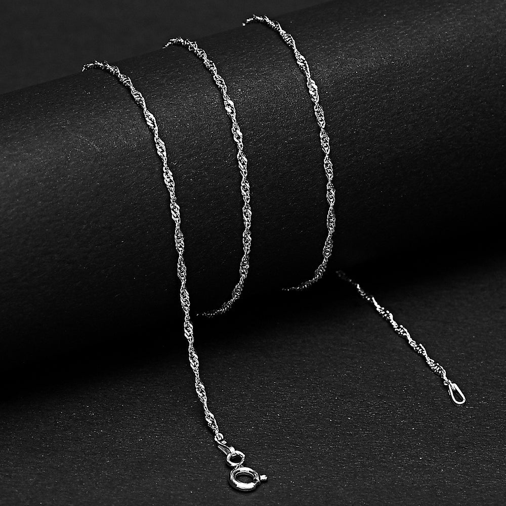 18" 925 Sterling Silver Diamond Cut Rope Chain – Strong, Polished Shine DGC1039 C-1001