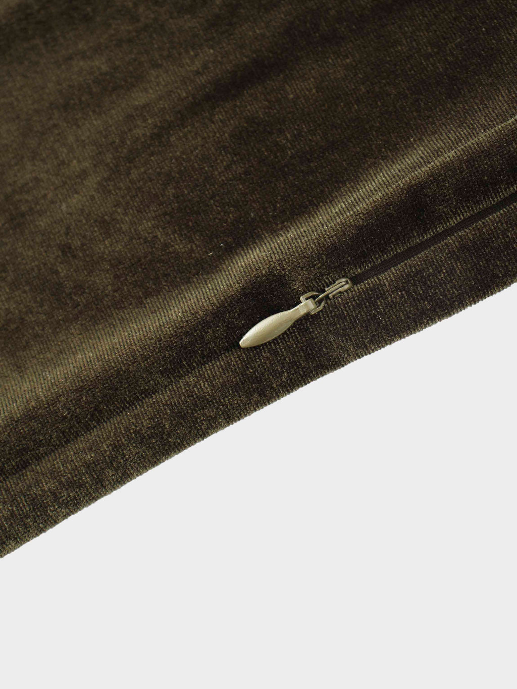 V-Neck Velour Slip Dress-Green