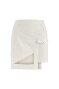 JENDUE Ron Eye Mini Denim Skirt - Modern Asymmetrical Style