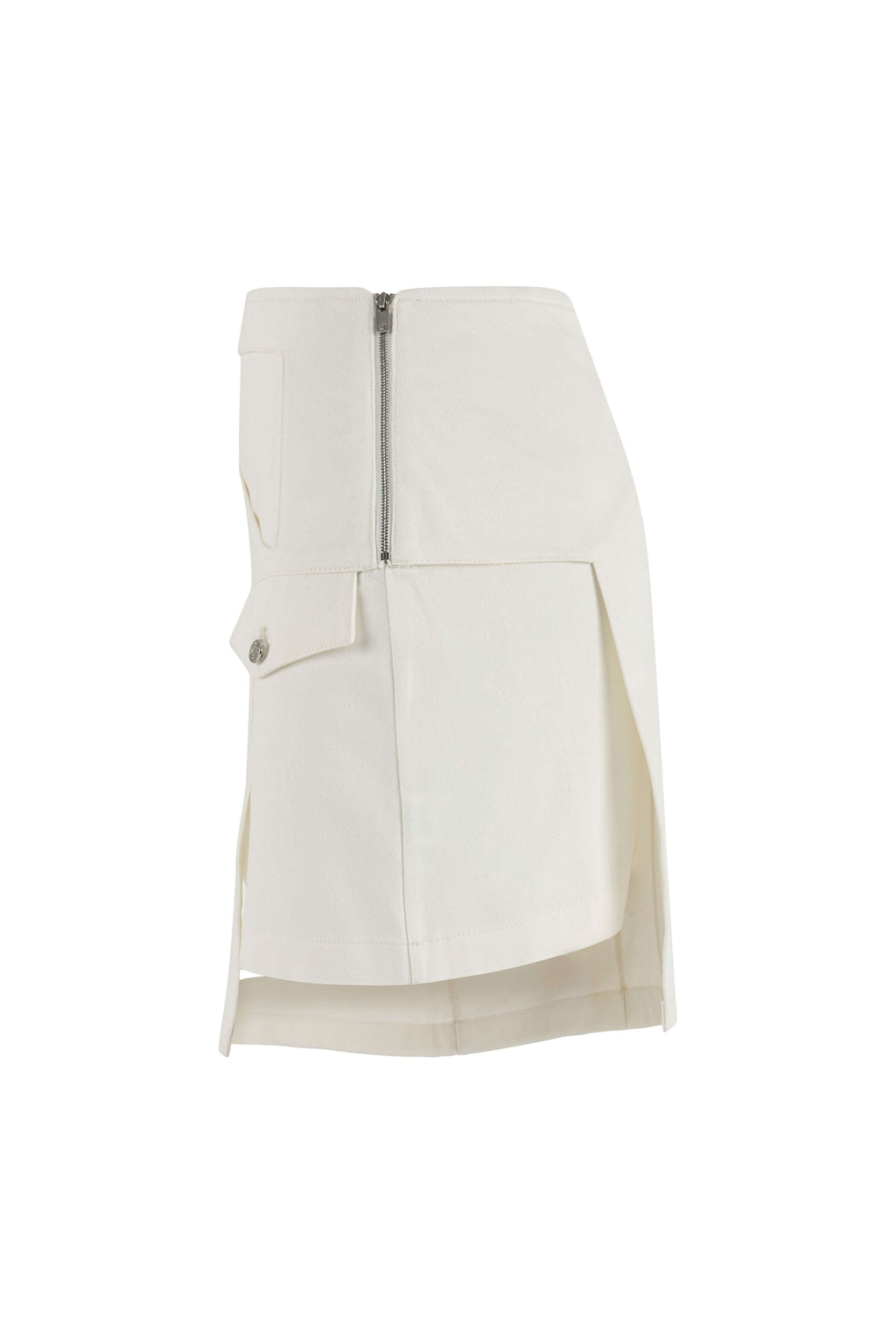 JENDUE Ron Eye Mini Denim Skirt - Modern Asymmetrical Style