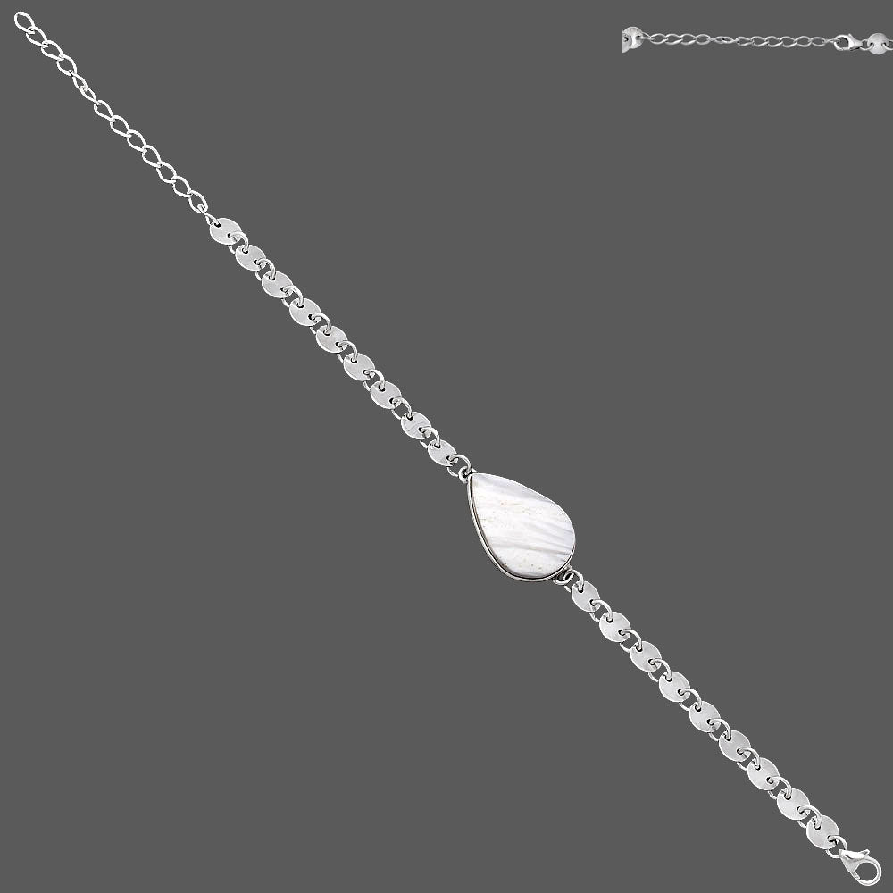 Natural White Scolecite Bracelet B-1044 SDB4781