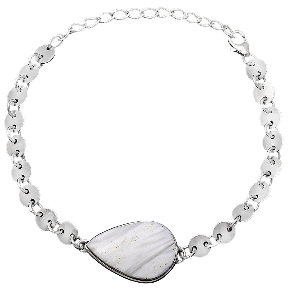 Natural White Scolecite Bracelet B-1044 SDB4781
