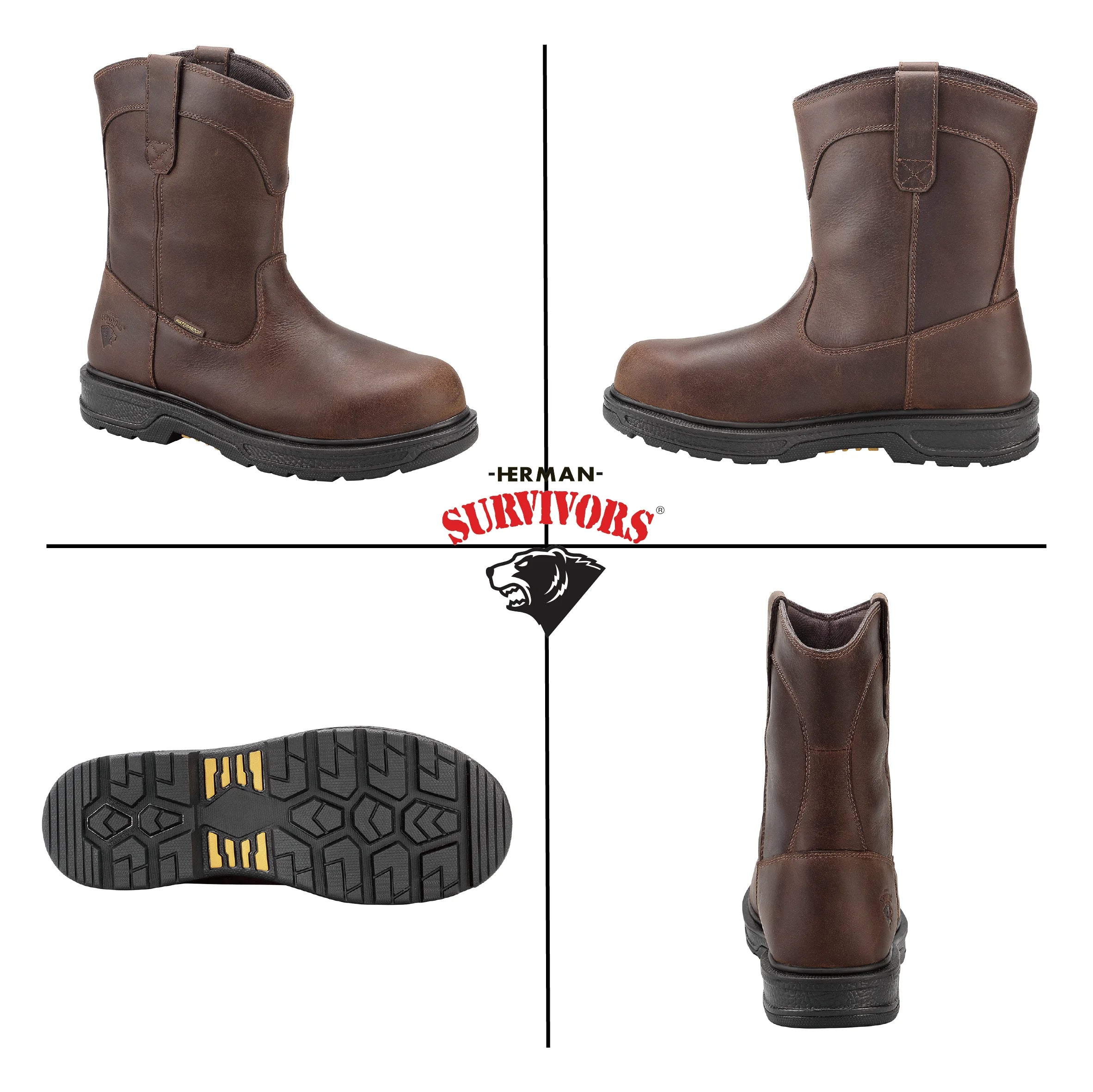 Men'S Plower Waterproof Pull Work Boots
