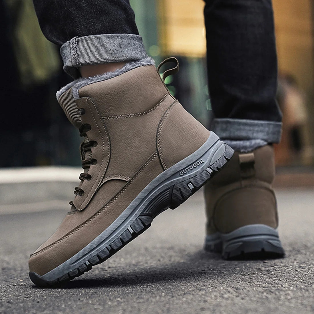 Mens Winter Snow Boots anti Slip Hiking Outdoor Trekking Shoes