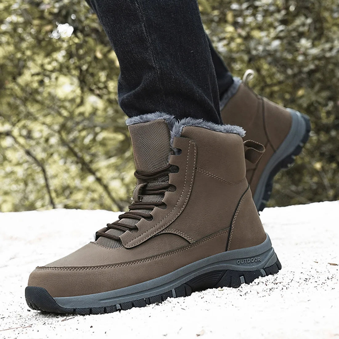 Mens Winter Snow Boots anti Slip Hiking Outdoor Trekking Shoes